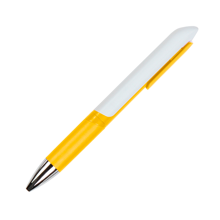 Bolígrafo de plástico blanco Chessu con clip de color promocionales, SH  1705
